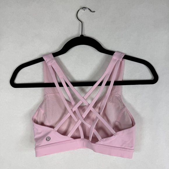 LULULEMON Free To Be Serene Bra - Pearl Pink - W2AJ8S - Sz 4 - Picture 6 of 7